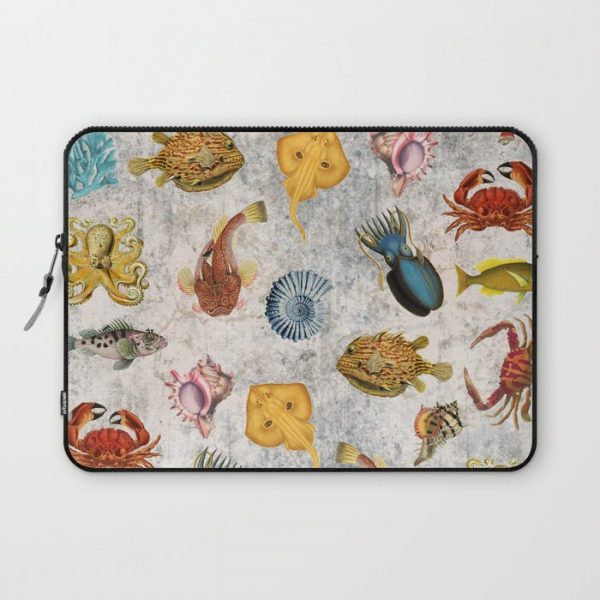 Sea World Vintage Pattern Computer Cover by ValentinaDesign - Laptop Sleeve - 13"