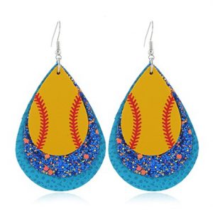 Sequin Detail Blue Plastic Earring Set - One Size