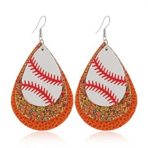 Sequin Detail Orange Layered Earring Set - One Size