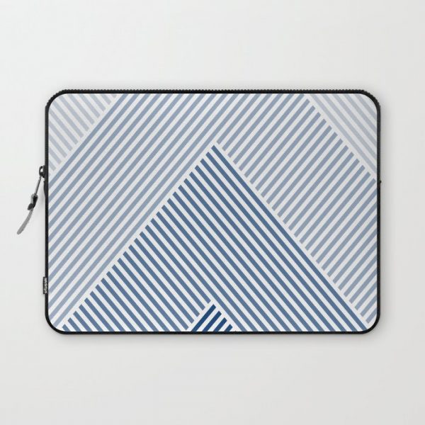 Shades of Blue Abstract geometric pattern Computer Cover by SEAFOAM12 - Laptop Sleeve - 13"