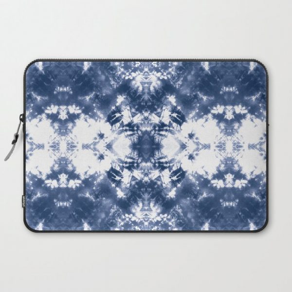 Shibori Tie Dye 4 Indigo Blue Computer Cover by Simple Luxe - Laptop Sleeve - 15"