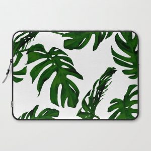 Simply Tropical Palm Leaves in Jungle Green Computer Cover by Simple Luxe - Laptop Sleeve - 15"