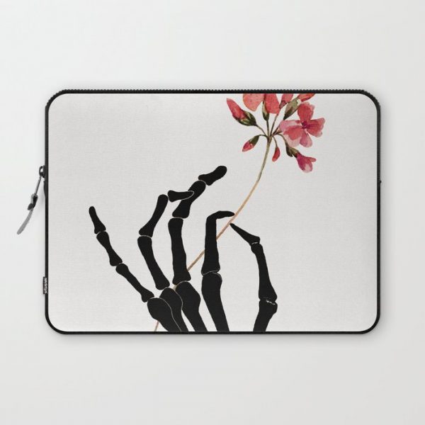 Skeleton Hand with Flower Computer Cover by Nadja - Laptop Sleeve - 13"