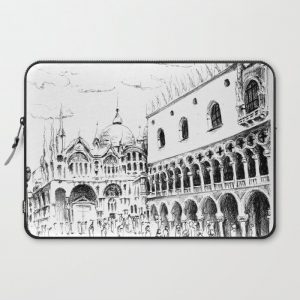 Sketch of San Marco Square in Venice Computer Cover by ayamaries - Laptop Sleeve - 15"