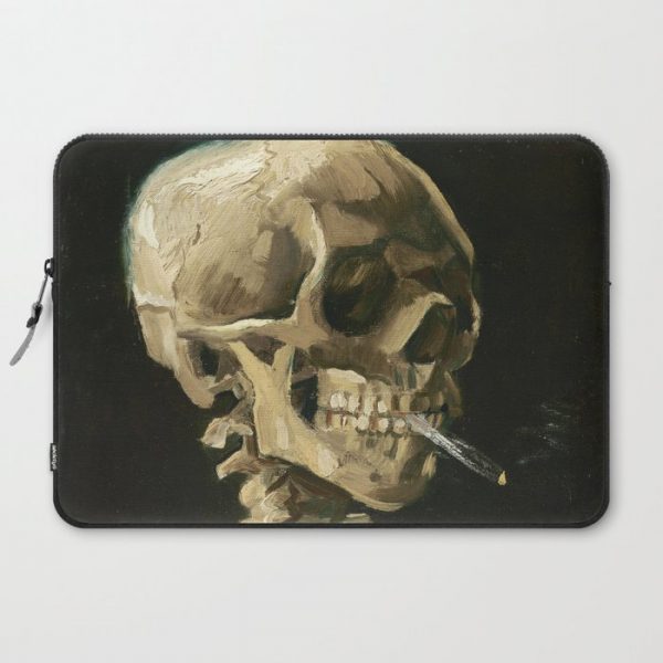 Skull of a Skeleton with Burning Cigarette by Vincent van Gogh Computer Cover by Art Culture - Laptop Sleeve - 15"