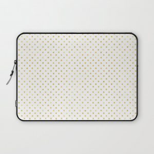 Small Gold Watercolor Polka Dot Pattern Computer Cover by Modern Homes - Laptop Sleeve - 13"