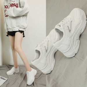 Small White Shoes Female Season New Muffin With Thick-soled Women's Shoes Mesh Breathable Sequins Student Sports Shoes