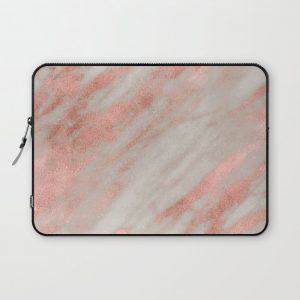 Smooth rose gold on gray marble Computer Cover by marbleco - Laptop Sleeve - 13"