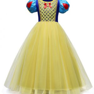 Snow White Princess Dresses Girls Costume Cosplay Halloween Tulle Kids Pageant Dress