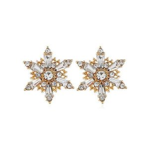 Snowflake Hollow Rhinestone Stud Earrings