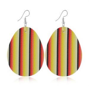 Stripe Print Plastic Easter Earring Set - One Size