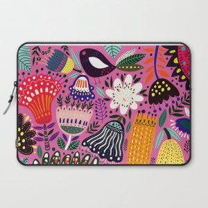 Summer Tropical Pattern Bird Flowers Computer Cover by Vicky Brago-MitchellA(r) - Laptop Sleeve - 15"