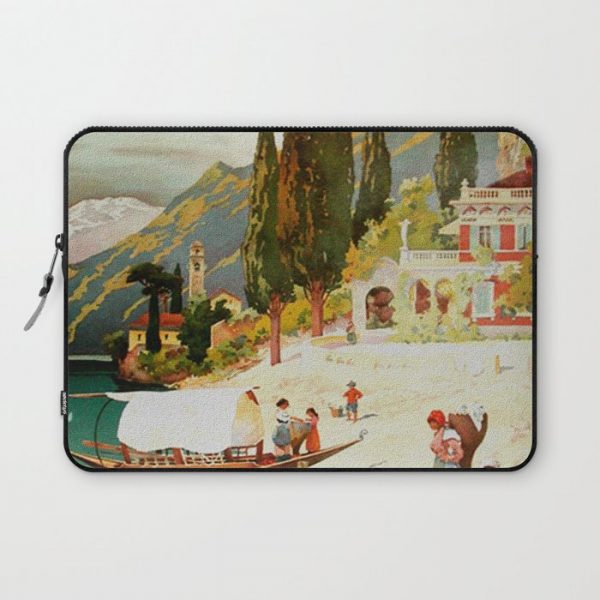 Switzerland and Italy Via St. Gotthard Travel Poster Computer Cover by Yesteryears - Laptop Sleeve - 13"