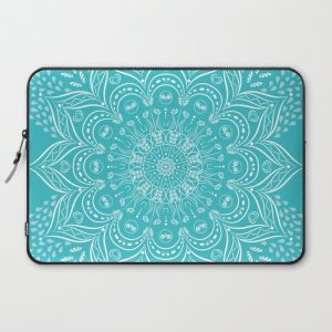 Teal Boho Mandala Computer Cover by Julia Frank - Laptop Sleeve - 15"