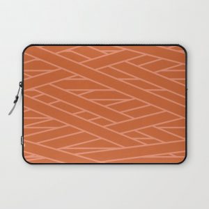 Terracotta tangled stripes pattern Computer Cover by sziszigraphics - Laptop Sleeve - 13"