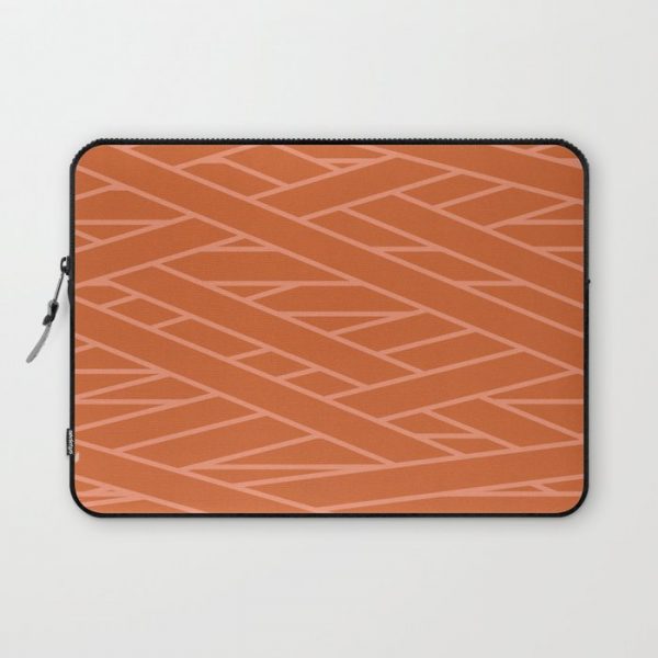 Terracotta tangled stripes pattern Computer Cover by sziszigraphics - Laptop Sleeve - 13"