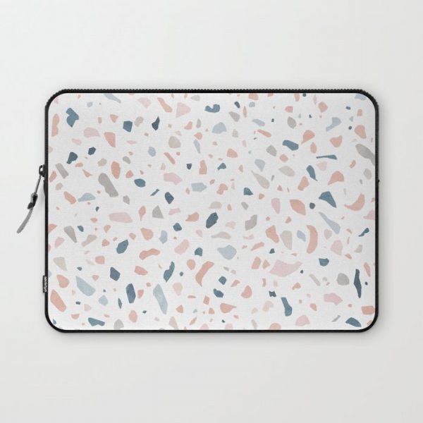 Terrazzo memphis blue pink pastel Computer Cover by Sylvain Combe - Laptop Sleeve - 13"