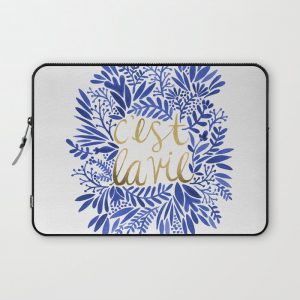 That's Life - Gold & Blue Computer Cover by Cat Coquillette - Laptop Sleeve - 13"