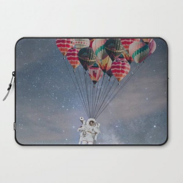 The Astronaut-Floating Away With Balloons Computer Cover by Anthony Londer - Laptop Sleeve - 15"