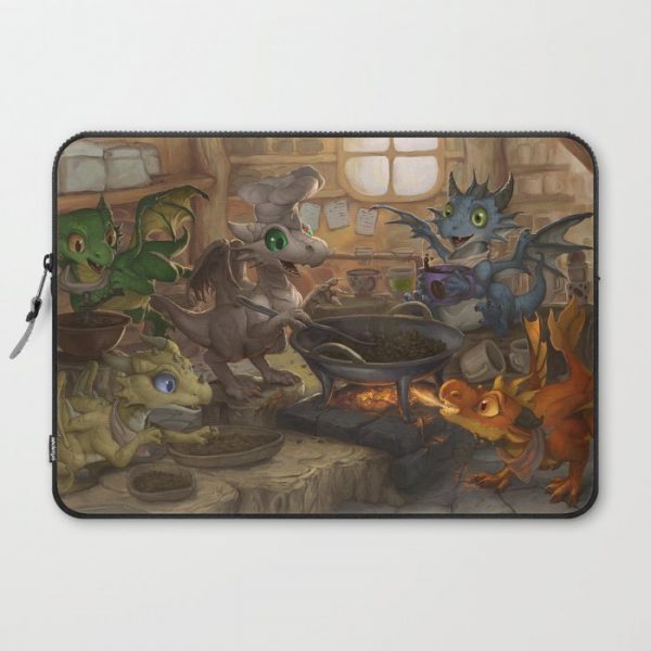 The Coffee Roaster Dragons Computer Cover by SixthLeafClover Studios - Laptop Sleeve - 15"