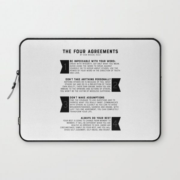 The Four Agreements by don Miguel Ruiz Computer Cover by Graphic Bicycle - Laptop Sleeve - 13"