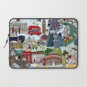 The Queen's London Day Out Computer Cover by La Maison du Lapino - Laptop Sleeve - 13"