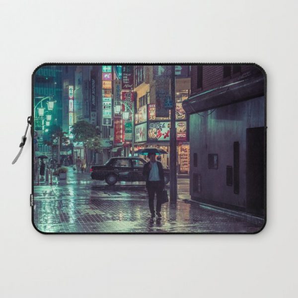 The Smiling Man // Rainy Tokyo Nights Computer Cover by HimanshiShah - Laptop Sleeve - 13"