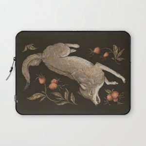 The Wolf and Rose Hips Computer Cover by Jessica Roux - Laptop Sleeve - 13"