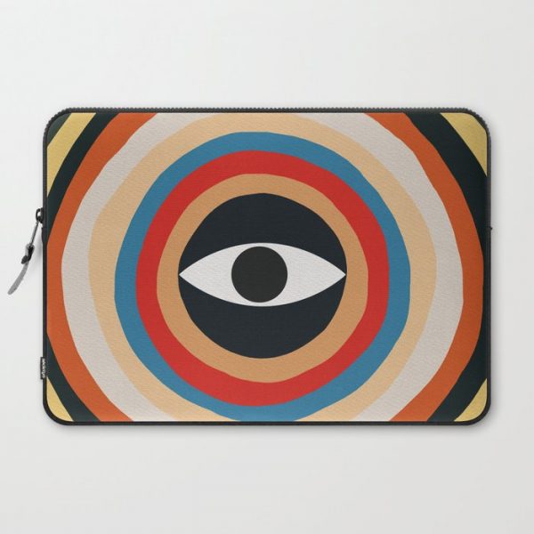 Third Eye Retro Colors Circle Computer Cover by PeachAndGold - Laptop Sleeve - 15"