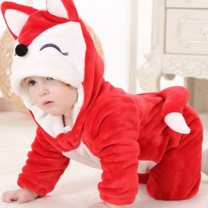 Toddlers Costume Halloween Kids Animal Flannel Jumpsuits