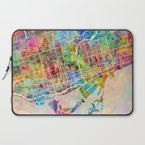 Toronto Street Map Computer Cover by artPause - Michael Tompsett - Laptop Sleeve - 15"