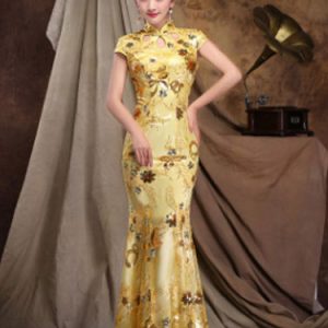 Traditional Chinese Costume Cheongsam Red Fancy Dress For Women