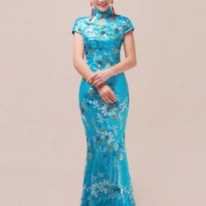 Traditional Chinese Costume Cheongsam Red Fancy Dress For Women