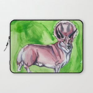 Triceratops Corgi Computer Cover by Rachel Hoffman - Laptop Sleeve - 13"