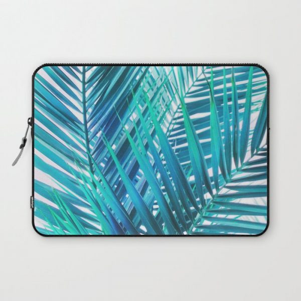 Turquoise Palm Leaves Computer Cover by Klara Acel - Laptop Sleeve - 13"