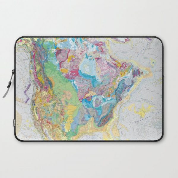 USGS Geological Map of North America Computer Cover by Fine Earth Prints - Laptop Sleeve - 15"