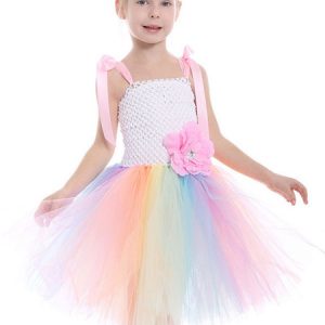 Unicorn Dresses Kids Little Girls Princess Tutu Fancy Dress With Headband Halloween Costume