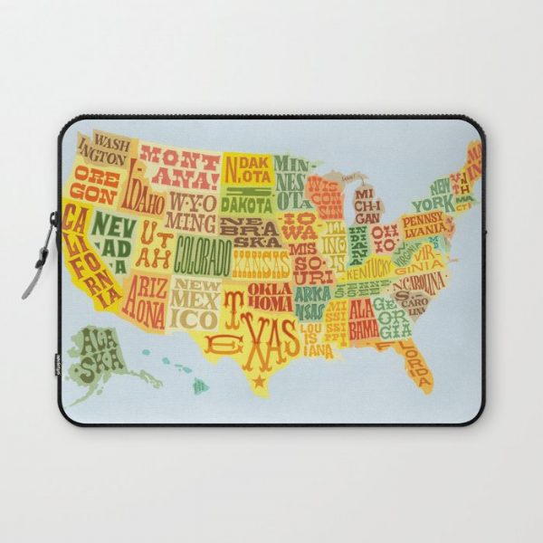 United States of America Map Computer Cover by Lynne - Laptop Sleeve - 13"