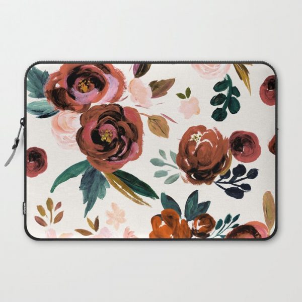 Valentina Vintage Rust Rose Computer Cover by Crystal W Design - Laptop Sleeve - 15"