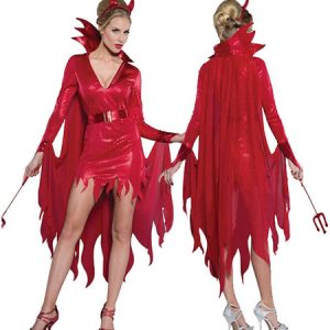 Vampire Costume Halloween Red Women Dresses Set