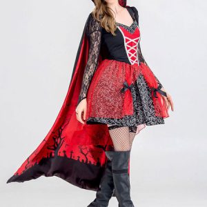 Vampire Halloween Costumes Ture Red Woman Print Cosplay Set Holidays Costumes