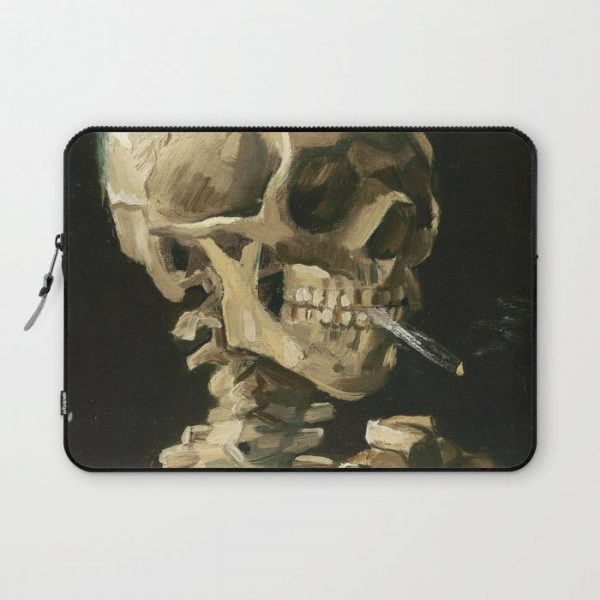 Van Gogh Head of a skeleton with a burning cigarette Computer Cover by Fine Earth Prints - Laptop Sleeve - 13"