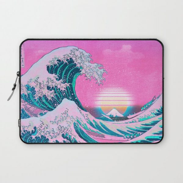 Vaporwave Aesthetic Great Wave Off Kanagawa Computer Cover by CoitoCG - Laptop Sleeve - 13"