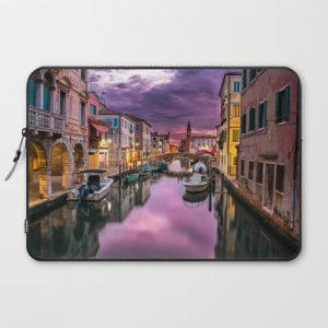 Venice Italy Canal at Sunset Photograph Computer Cover by moonfluff - Laptop Sleeve - 15"