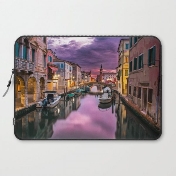 Venice Italy Canal at Sunset Photograph Computer Cover by moonfluff - Laptop Sleeve - 15"