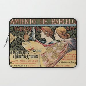 Vintage Art Nouveau expo Barcelona 1896 Computer Cover by aapshop - Laptop Sleeve - 13"