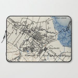 Vintage Map of Palo Alto California (1899) Computer Cover by BravuraMedia - Laptop Sleeve - 15"