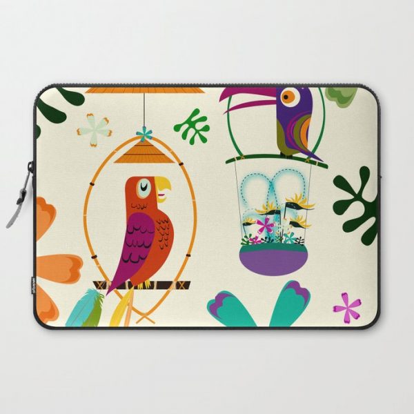 Vintage Modern Tiki Birds Computer Cover by Christyne - Laptop Sleeve - 15"