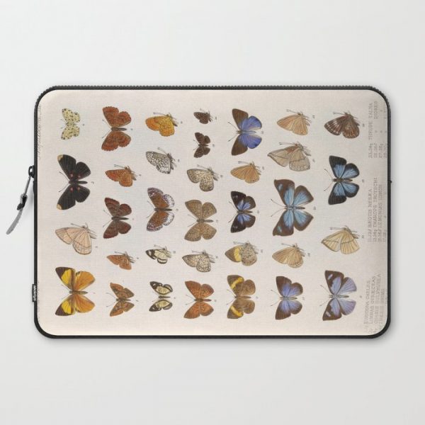 Vintage Scientific Insect Butterfly Moth Biological Hand Drawn Species Art Illustration Computer Cover by EnShape - Laptop Sleeve - 15"