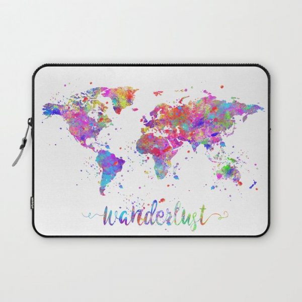 Wanderlust World Map Computer Cover by Zuzi's - Laptop Sleeve - 13"